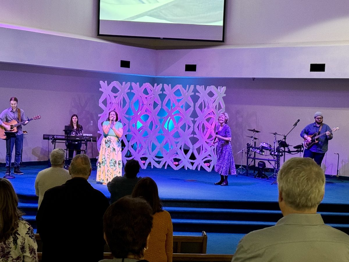 The worship team leading on a Sunday morning at HRCC